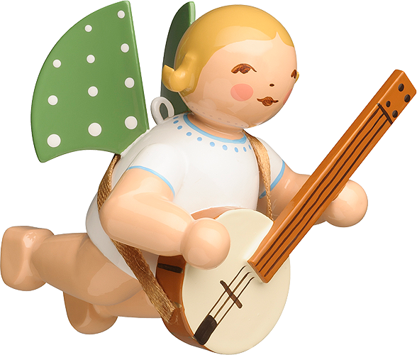 Engel mit Banjo schwebend
