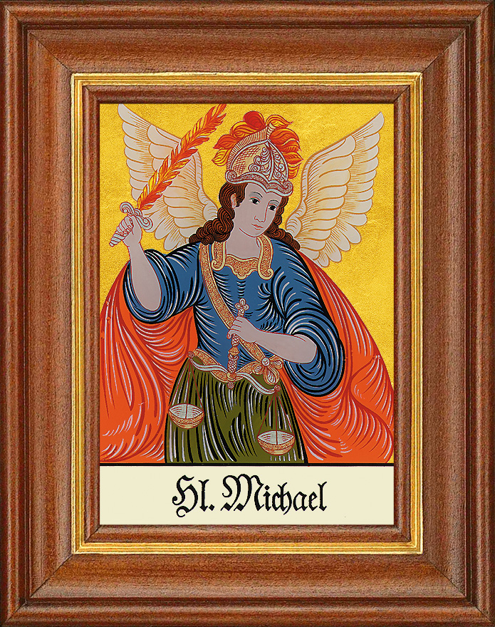 Hl. Michael Waage - Hinterglasbild Hl. Michael Waage - Hinterglasbild
