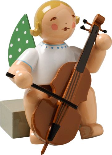 Engel mit Kontrabass (Violincello) sitzend