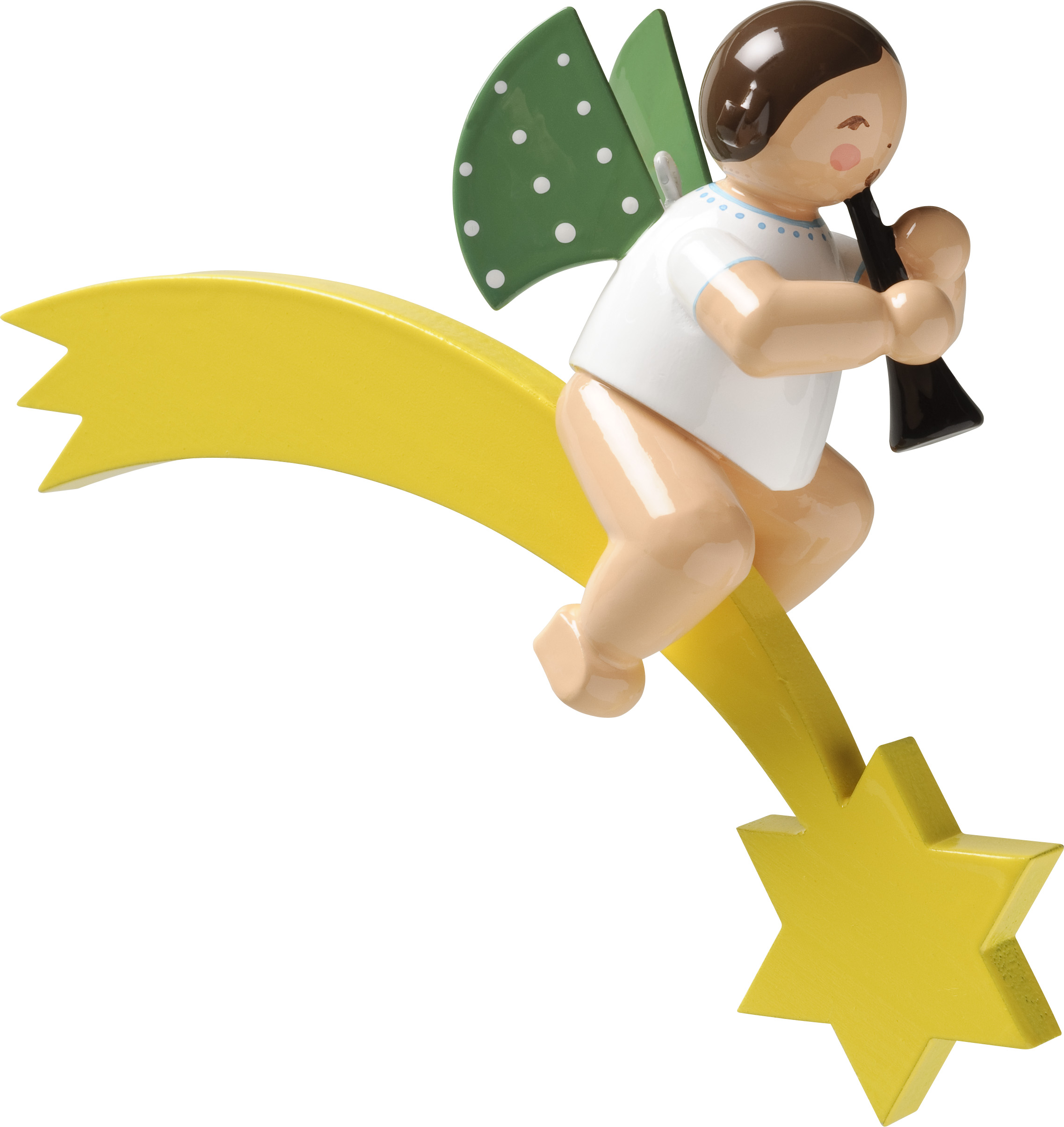 Engel mit Klarinette auf Komet