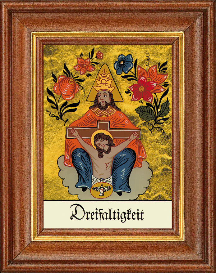 Dreifaltigkeit - Hinterglasbild Dreifaltigkeit - Hinterglasbild