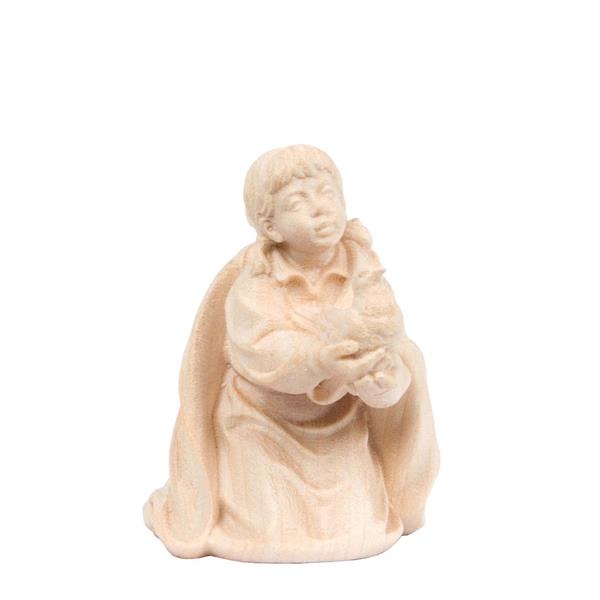 Mädchen kniend mit Taube Mädchen kniend mit Taube