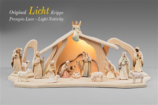 Licht Krippe SET 17 Figuren+Stall Licht+Beleuchtung Licht Krippe SET 17 Figuren+Stall Licht+Beleuchtung