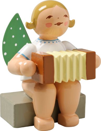 Engel mit Harmonika sitzend Engel mit Harmonika sitzend