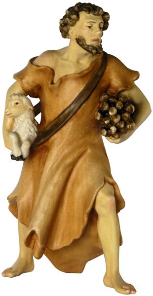 Hirte mit Holz und Lamm
