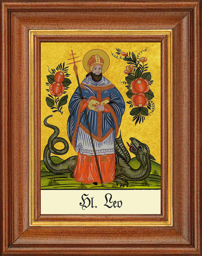Hl. Leo - Hinterglasbild Hl. Leo - Hinterglasbild