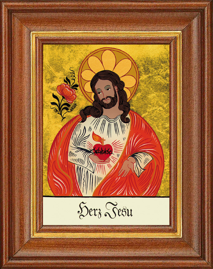 Herz Jesu - Hinterglasbild Herz Jesu - Hinterglasbild