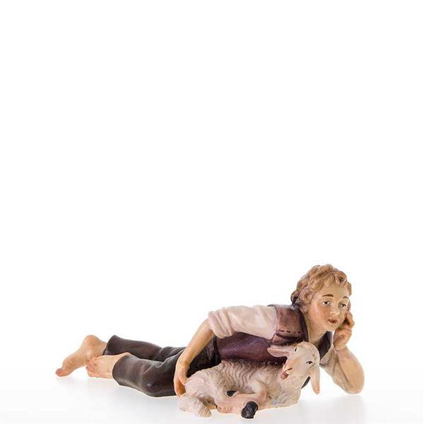 Hirt liegend mit Schaf Hirt liegend mit Schaf