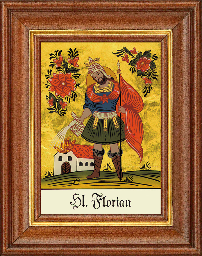 Hl. Florian - Hinterglasbild Hl. Florian - Hinterglasbild