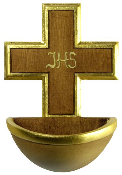 Weihwasserkessel mit Kreuz Weihwasserkessel mit Kreuz
