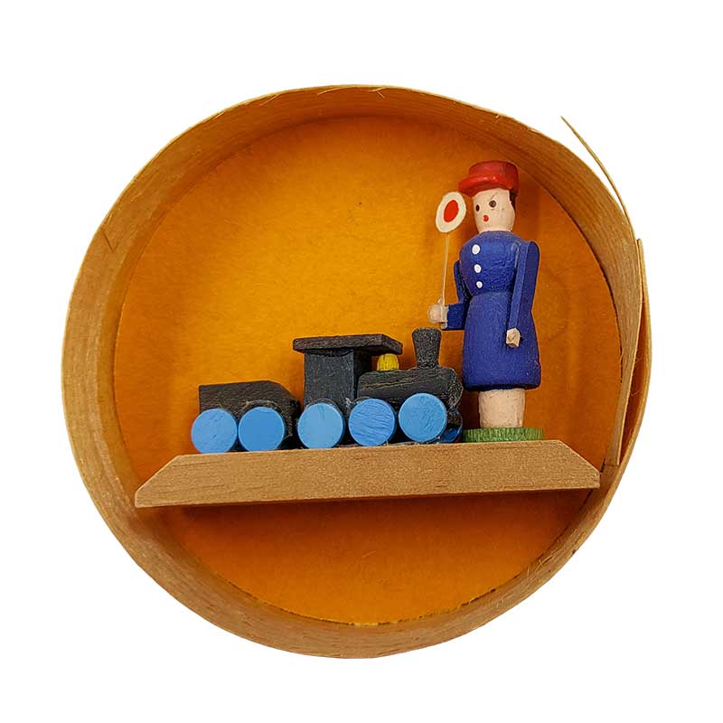 Lokführer in Spandose Orange