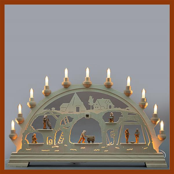 Großer Lichterbogen mit 6 Berghauern in 6 cm Großer Lichterbogen mit 6 Berghauern in 6 cm