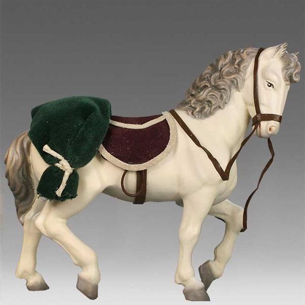 Pferd weiß mit Sattel
