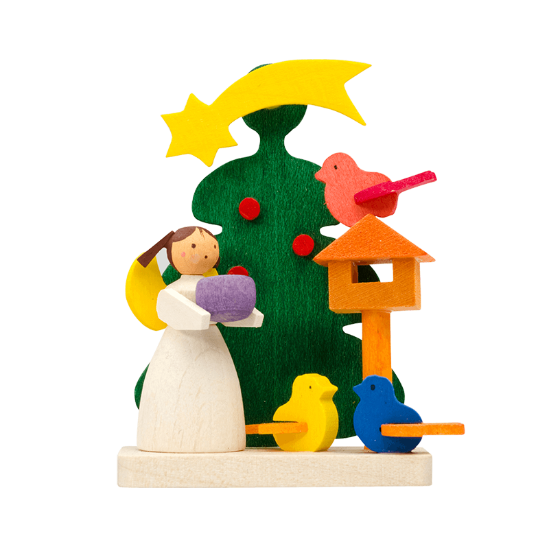 Baum mit Engel Vogelfütterung Baum mit Engel Vogelfütterung