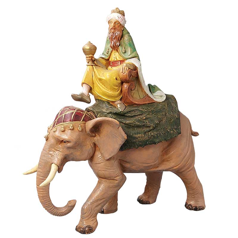 König auf Elefant reitend