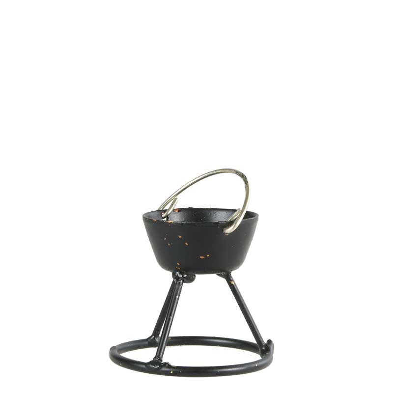 Kessel mit Ständer aus Zinn Kessel mit Ständer aus Zinn