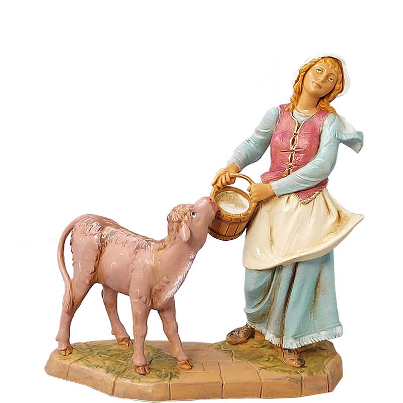 Frau mit Kalb