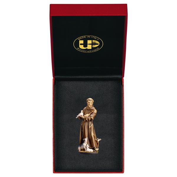 Hl. Franziskus von Assisi mit Tiere + Etui Hl. Franziskus von Assisi mit Tiere + Etui