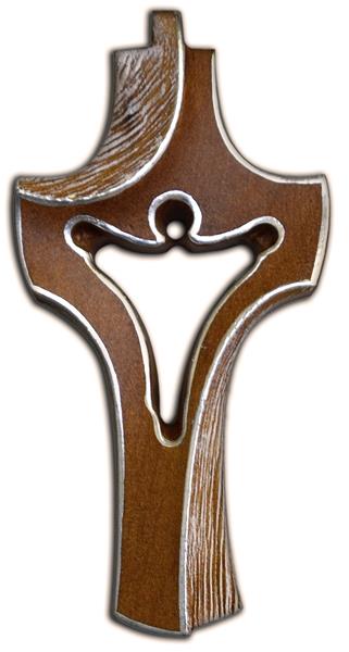 Kreuz modern braun-weiß außen Kreuz modern braun-weiß außen