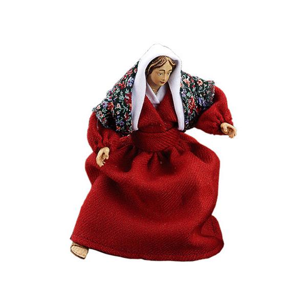 Maria mit offenen Händen auf Hocker