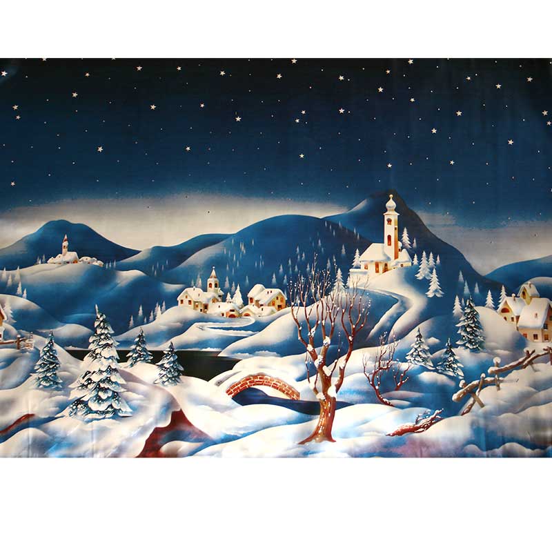 Krippenhintergrund Folie "Berge Winterlandschaft"