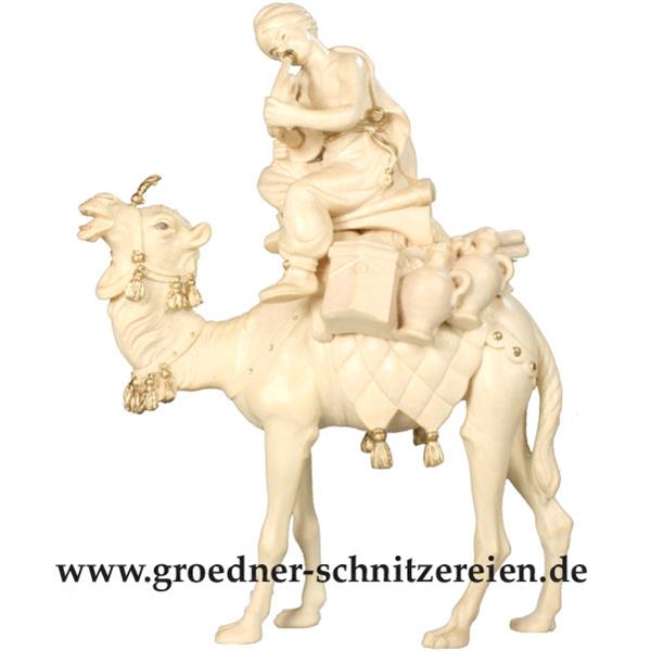 Kamel mit Gepäck und Reiter sitzend