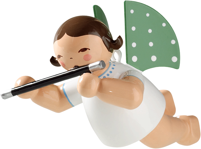 Engel mit Querflöte schwebend