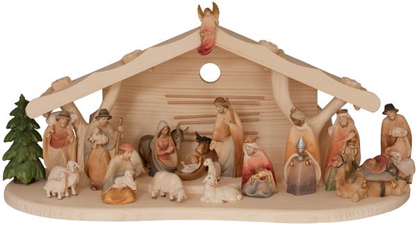 Krippenstall mit Morgenstern Set 21 Figuren
