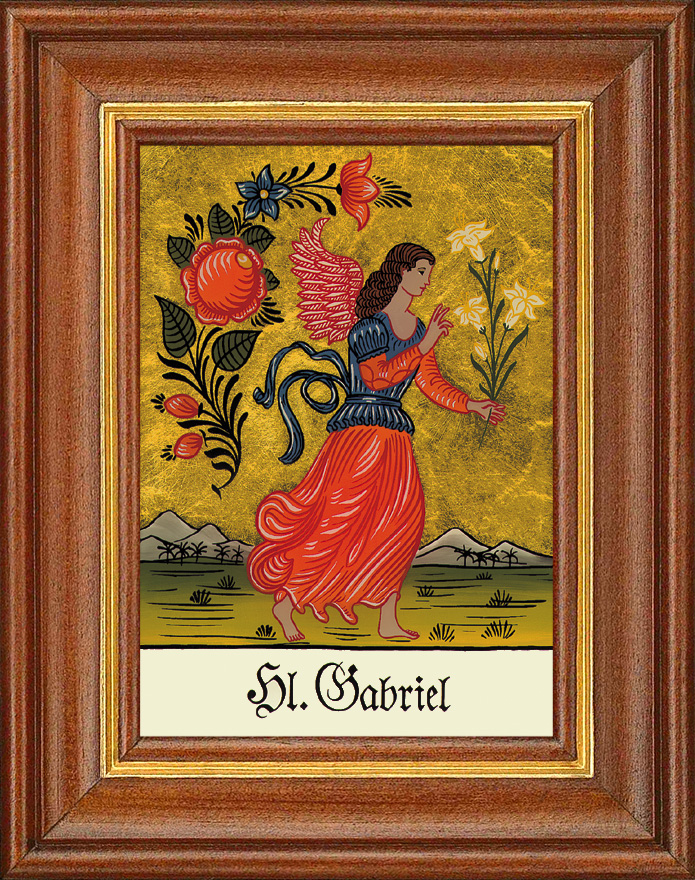 Hl. Gabriel - Hinterglasbild Hl. Gabriel - Hinterglasbild