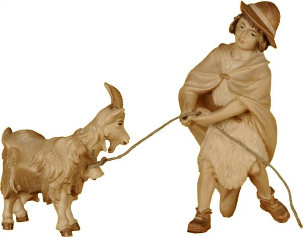 Hirte mit ziehender Ziege