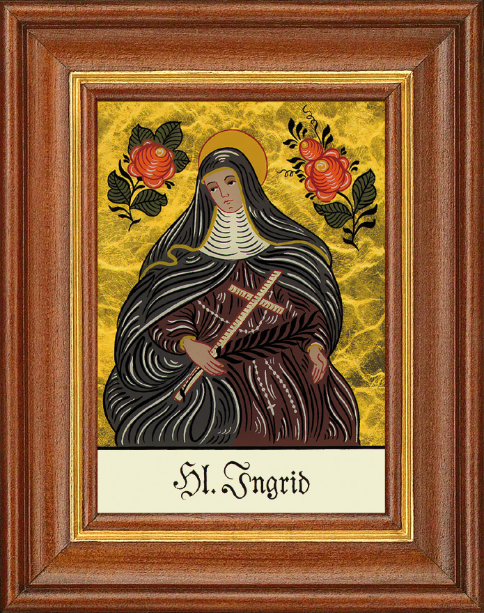 Hl. Ingrid - Hinterglasbild Hl. Ingrid - Hinterglasbild