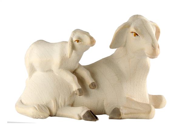 Schaf liegend mit Lamm Rowi Krippe