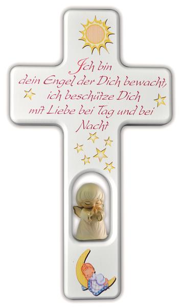 Kreuz weiß mit Engel Ich bin
