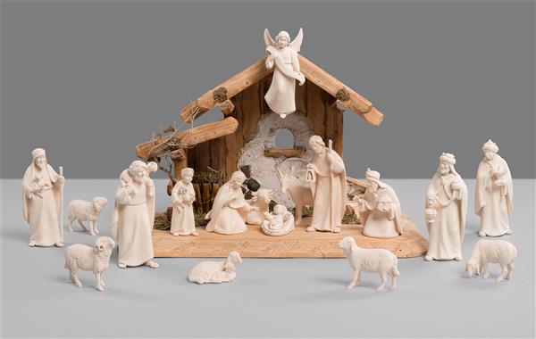 Familienstall Hl. Nacht + 17 Krippenfiguen Licht Familienstall Hl. Nacht + 17 Krippenfiguen Licht