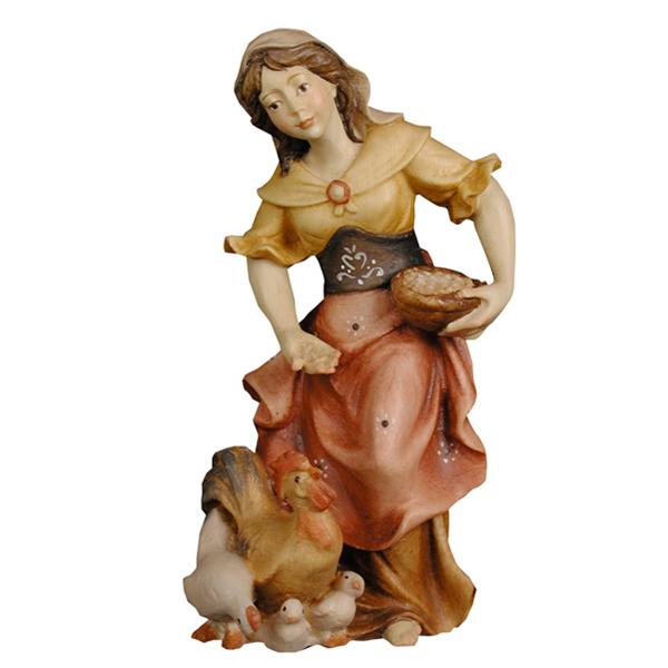 Saatmädchen mit Hennen