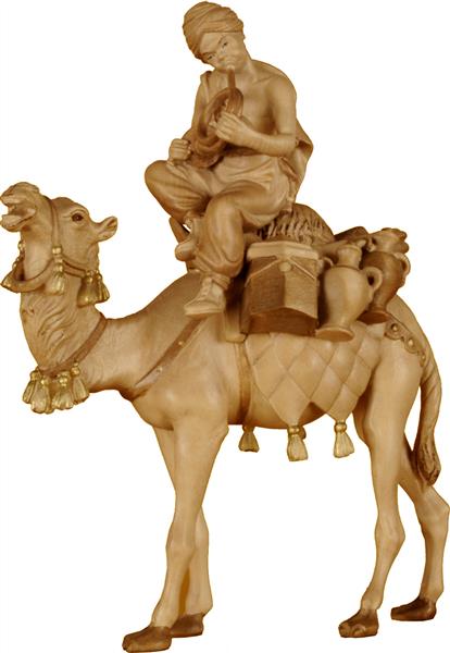 Kamel mit Gepäck und Reiter sitzend Kamel mit Gepäck und Reiter sitzend