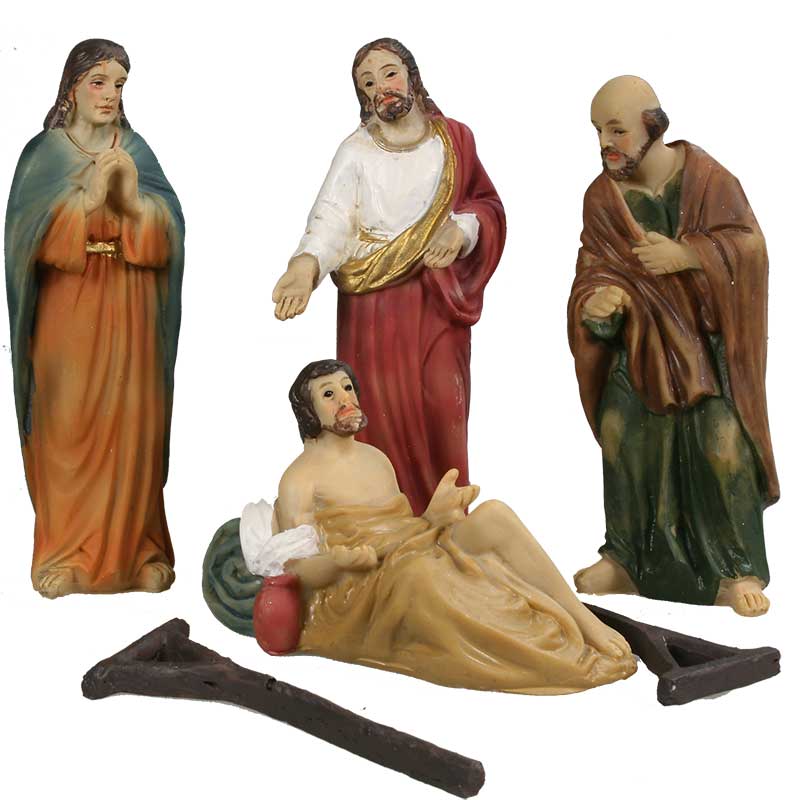 Passionsfiguren - Heilung des Gelähmten f. 9 cm Figuren Poly, 4tlg. Passionsfiguren - Heilung des Gelähmten f. 9 cm Figuren Poly, 4tlg.