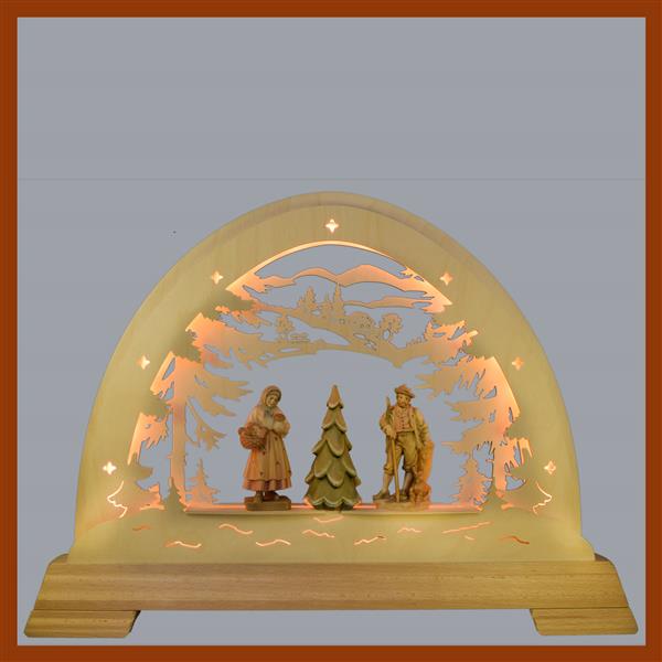 LED Rundbogen Wald mit 2 Waldleuten + Baum 10 cm LED Rundbogen Wald mit 2 Waldleuten + Baum 10 cm