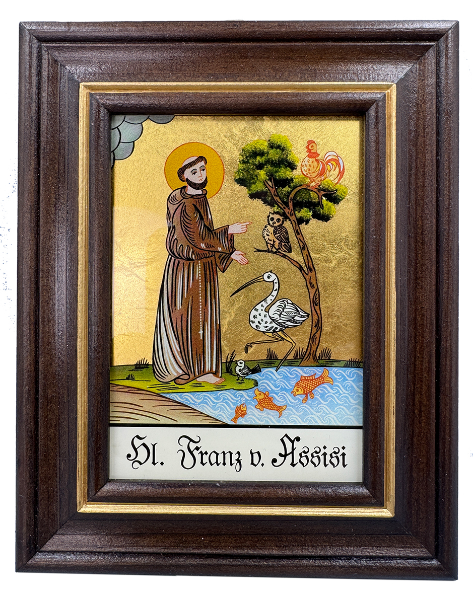 Hl. Franz v. Assisi - Hinterglasbild Hl. Franz v. Assisi - Hinterglasbild