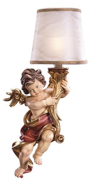 Cäcilienputten rot mit Lampenschirm Cäcilienputten rot mit Lampenschirm