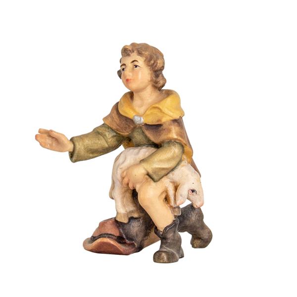 Hirt kniend mit Schaf Hirt kniend mit Schaf