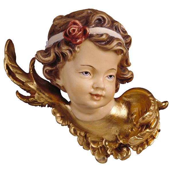 Engelskopf mit Rose links Engelskopf mit Rose links